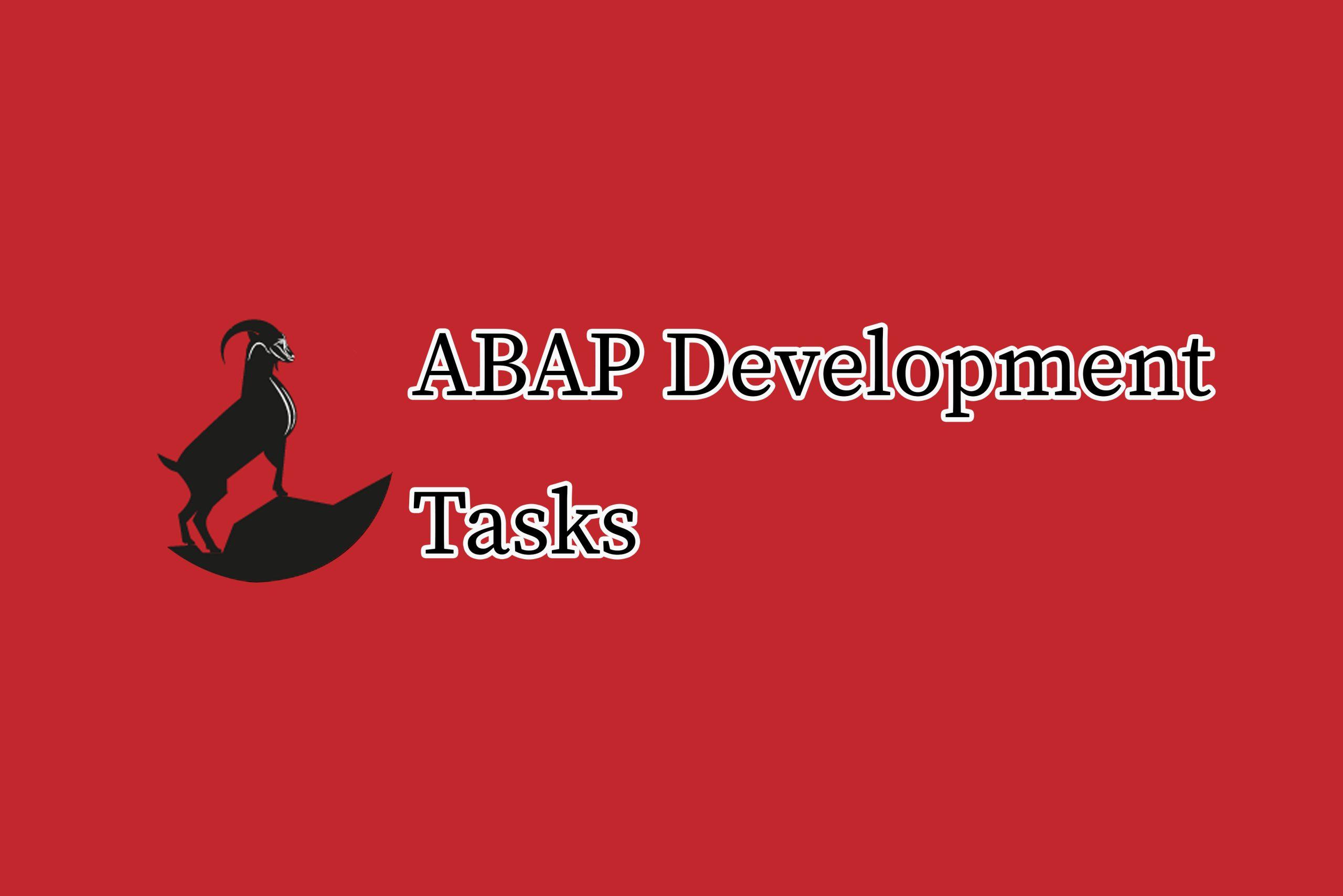 ABAP Development Tasks